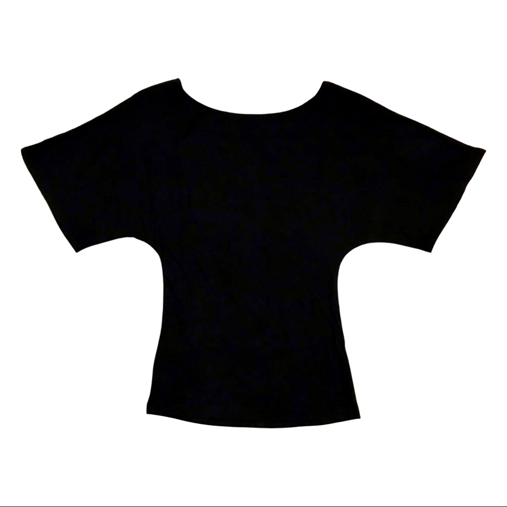 bebe Black Flutter Sleeve Top with Sequins - Picture 5 of 5
